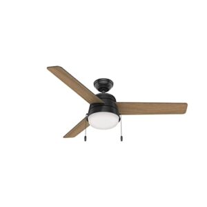 Hunter Fan Company, 50386, 52 inch Aker Matte Black Indoor / Outdoor Ceiling Fan with LED Light Kit and Pull Chain