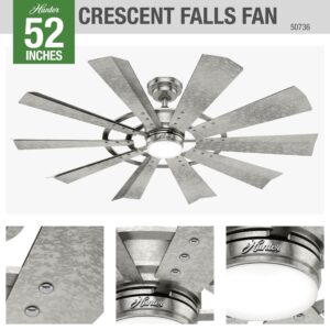 Hunter Fan Company 50736 Crescent Falls Ceiling Fan, 52, Galvanized