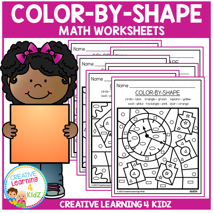 Color By Shape Worksheets: Math