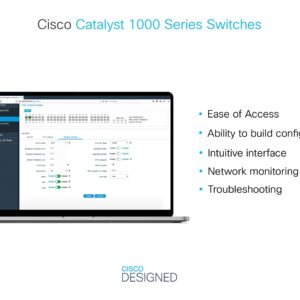 Cisco Catalyst 1000-16T-E-2G-L Network Switch, 16 Gigabit Ethernet Ports, 2 1G SFP Uplink Ports, Fanless Operation, External PS, Enhanced Limited (C1000-16T-E-2G-L)