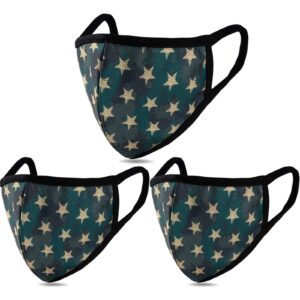floral face mask - outter navy blue inner white cotton - reusable cloth comfy breathable material - for outdoor half face protections - cute face protections for women man