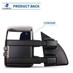 LUJUNTEC Tow Mirrors Replacement fit for 2003-2007 For F250 For F350 For F450 For F550 Super Duty Series Pickup Towing Mirrors Driver and Passenger Side Power Heated LED Turn Signal Light