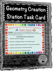 geometry creation station task card