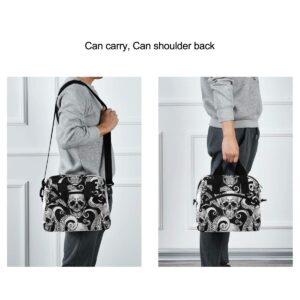 Insulated Lunch Bag Reusable Cooler - Skull Octopus Lunch Box Adjustable Shoulder Strap for School Office Picnic Adults Men Women