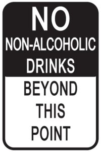 no non alcoholic drinks beyond this point 12" x 8" funny tin sign garage man cave dorm home decor