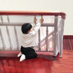 child safety rail net for balcony, patios, railing and stairs. security guards for kids/pet/toy both indoors and outdoors. 10ft x2.5ft, sturdy mesh fabric material
