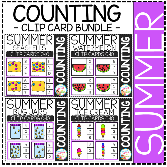 Counting Picture Clip Cards 0-10: Summer