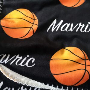Basketball Blanket Personalized Design Baby Name Custom Newborn Gifts for Boys Girls, Soft Sherpa Fleece 31" X 47"