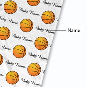 Basketball Blanket Personalized Design Baby Name Custom Newborn Gifts for Boys Girls, Soft Sherpa Fleece 31" X 47"