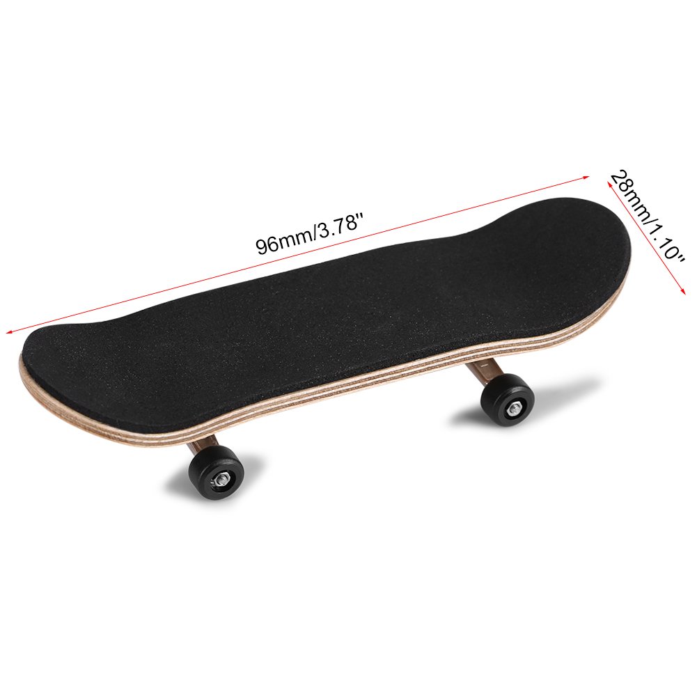 Yencoly Professional Mini Fingerboards,1Pc Maple Wooden+Alloy Fingerboard Finger Skateboards with Box Reduce Pressure Kids Gifts Finger Skateboard (Black)