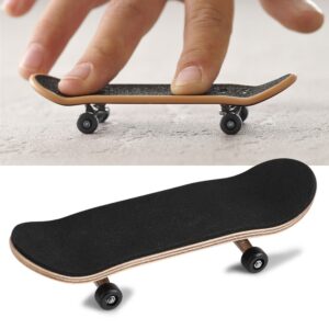 Yencoly Professional Mini Fingerboards,1Pc Maple Wooden+Alloy Fingerboard Finger Skateboards with Box Reduce Pressure Kids Gifts Finger Skateboard (Black)