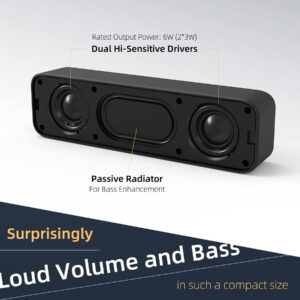 [Upgraded] USB Computer /Laptop Speaker with Stereo Sound & Enhanced Bass, Portable Mini Sound Bar for Windows PCs, Desktop Computer and Laptops