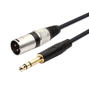 oluote 6.35mm (1/4 inch) to xlr male balanced signal interconnect cable, trs male to xlr cable mic audio interconnect cable for studio sound consoles jack lead (1.5m/4.9ft)