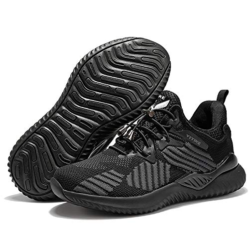 Boy Shoes Athletic Girls Sneakers Kids Running Sport Shoes Lightweight Breathable All Black Big Kid Size 6