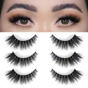 lashes mink natural false eyelashes - bepholan fake eyelashes natural look 3-pack cat eye lashes manga eyelashes fluffy,xmz208