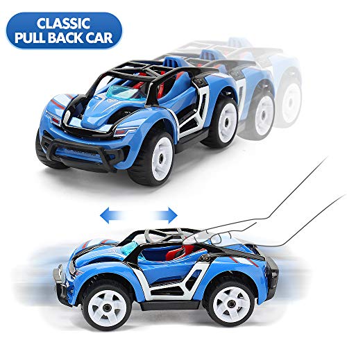 M MOOPAI Pull-Back Toy Cars Take Apart Race Car DIY Car Assembly Toy Tool Kit Build Your Own Car Educational Toy for Kids Boys & Girls Toys Aged 3+ (Blue)