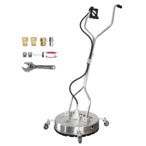 edou direct pressure washer surface cleaner - dual handle concrete cleaner with wheels - driveway pressure washer - 4,500 psi max working pressure - includes: 3/8" quick connector kit