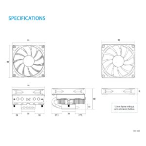 Scythe Shuriken 2 CPU Air Cooler, 92mm Low Profile (58mm Tall), Intel LGA1151, AMD AM4/Ryzen