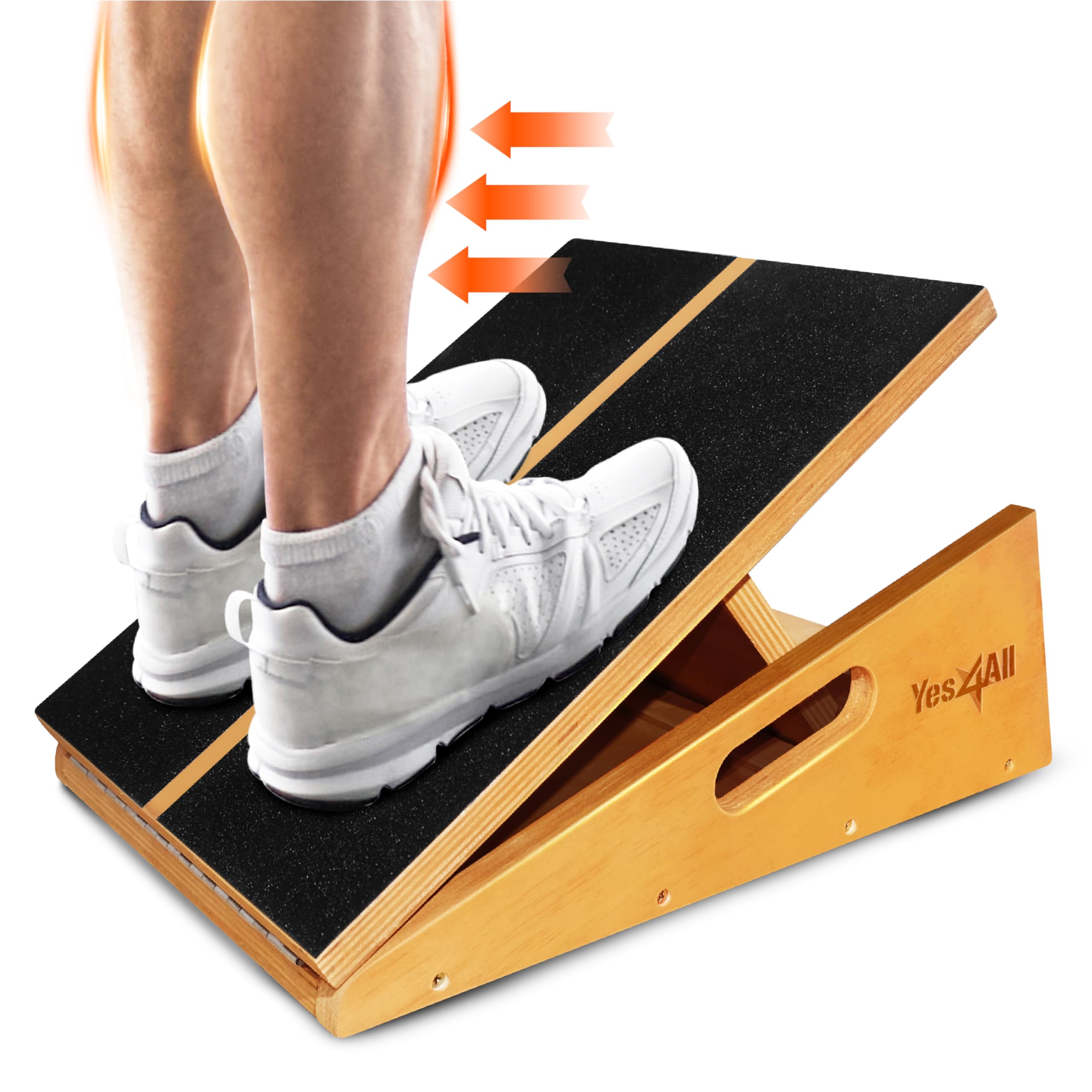 Yes4All Professional Incline Board, Slant board calf stretching, Squat Wedge and Anti-Slip Surface, Portable Side Handle Design for Easy Movement