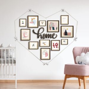 Emfogo Hanging photo display Room picture Wall Decor，4x6 Photo Collage Picture frames for Wall Hanging with 30 Clips Multi Photo wall for Dorm Room Decor