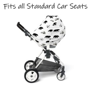 Stretchy Multi Use Cover Car Seat Canopy Woodland Bears Nursing Cover Shopping Cart Baby Cover