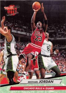 1992-93 ultra basketball #27 michael jordan chicago bulls chicago bulls official nba trading card from the fleer corp