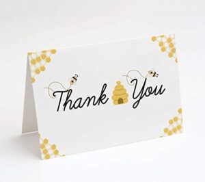 market on mainstreet bumblebee thank you cards, includes envelopes, 25 count, made in the u.s.a