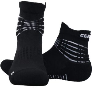 GermaPro 2 Pairs Multi-Sports Arch Compression Ankle Socks w/Moisture Wicking Anti-Stress Anti-Blister Fiber for Men & Women