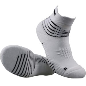 GermaPro 2 Pairs Multi-Sports Arch Compression Ankle Socks w/Moisture Wicking Anti-Stress Anti-Blister Fiber for Men & Women