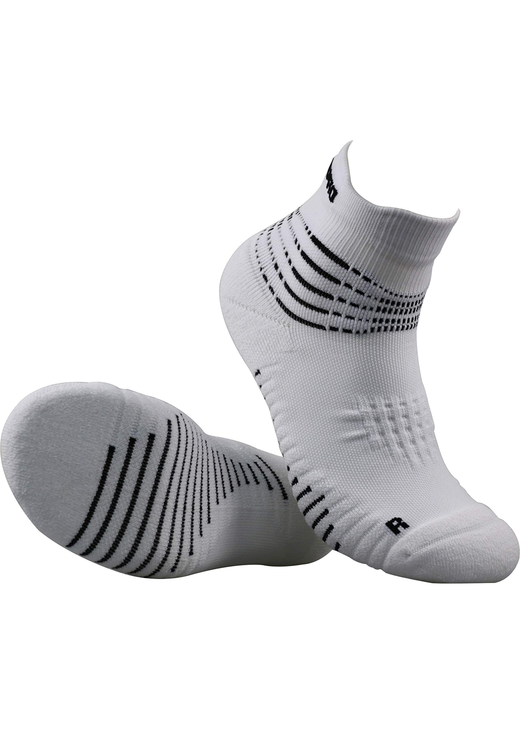 GermaPro 2 Pairs Multi-Sports Arch Compression Ankle Socks w/Moisture Wicking Anti-Stress Anti-Blister Fiber for Men & Women