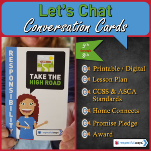 social emotional learning | distance learning | responsibility | take the high road conversation cards | middle school