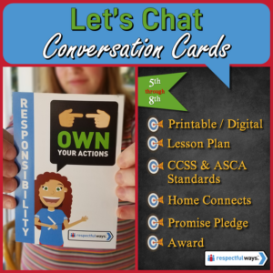 social emotional learning | distance learning | responsibility | own your actions conversation cards | middle school