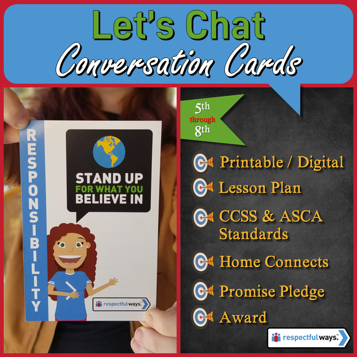 Social Emotional Learning | Distance Learning | Responsibility | Stand Up For Beliefs Conversation Cards | Middle School