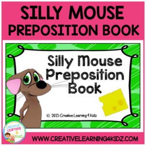preposition silly mouse cut & paste book