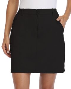willit women's skorts golf casual skort skirts upf 50+ quick dry zip pockets outdoor hiking black s