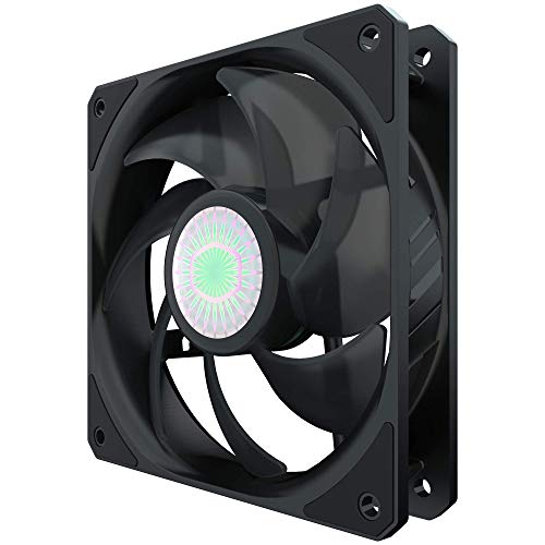 Cooler Master SickleFlow 120 V2 All-Black Square Frame Fan, Air Balance Curve Blade, Sealed Bearing, 120mm PWM Control for Computer Case & Liquid Radiator