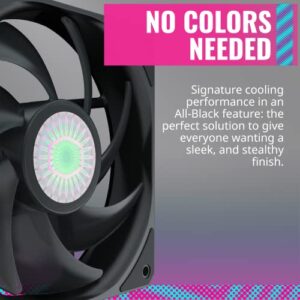 Cooler Master SickleFlow 120 V2 All-Black Square Frame Fan, Air Balance Curve Blade, Sealed Bearing, 120mm PWM Control for Computer Case & Liquid Radiator