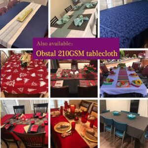 Obstal 210GSM Rectangle Table Cloth - 60x144 Inch - Heavy Duty Water Resistance Microfiber Tablecloth, Decorative Fabric Table Cover for Christmas Holiday Party, Rio Red