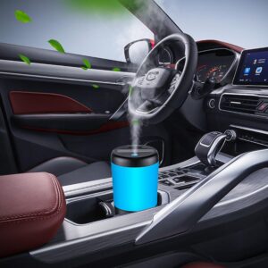 One Fire Car Diffuser Mini Humidifier,Portable Humidifiers Small Car Humidifier,7 Colors Desk Humidifier Car Essential Oil Diffuser,Mini Diffuser for Car Scent Diffuser,USB Travel Humidifiers Diffuser