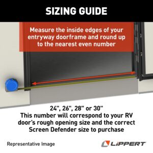 Lippert 859792 Screen Defender RV Entry Door Screen Protector, 26-inch Door (22.5" Screen Kit) , Black