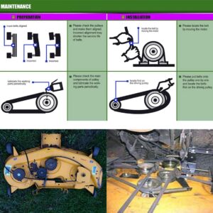 WEPECULIOR Lawn Mower Deck Blades Cutting Tranmission Drive Belt for MTD Cub Cadet Massey Ferguson Toro/Troy-Bilt 754-04045 954-04045,754-04045, 954-04045 112-5800 1/2" x 109" Made with Kevlar