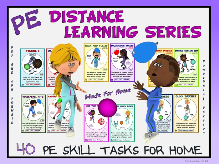 PE Distance Learning Series: 40 PE Skill Tasks for Home