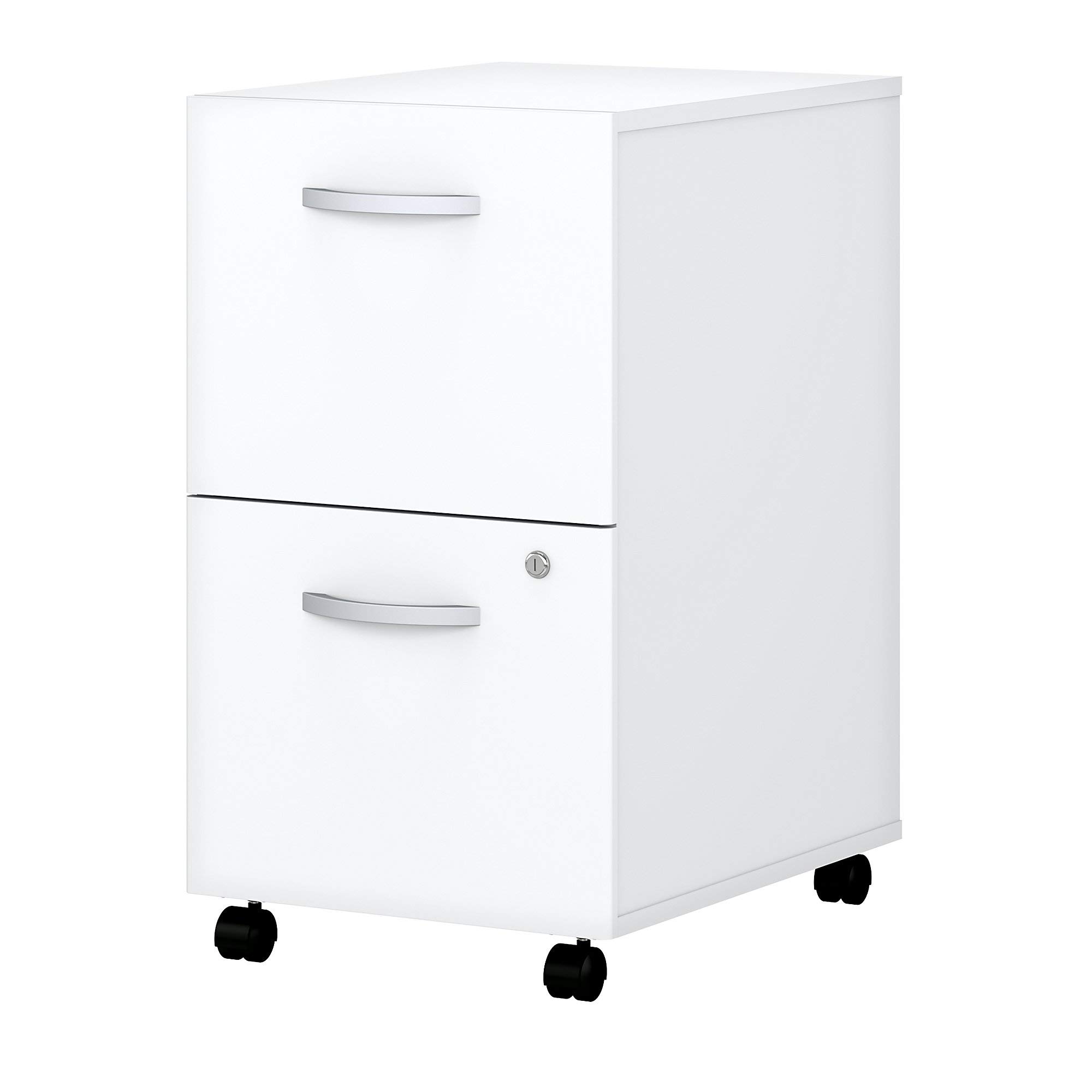 Bush EO108WHSU 2-Drawer Vertical File Cabinet Locking Ltr/Lgl Pure White 20.16-Inch