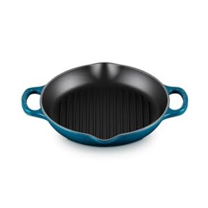 Le Creuset Enameled Cast Iron Signature Deep Round Grill, 9.75", Deep Teal