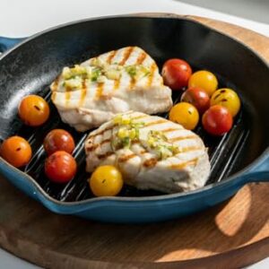 Le Creuset Enameled Cast Iron Signature Deep Round Grill, 9.75", Deep Teal