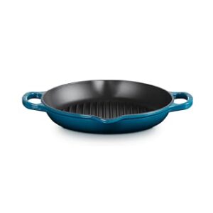 Le Creuset Enameled Cast Iron Signature Deep Round Grill, 9.75", Deep Teal