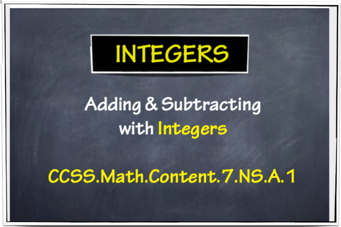 Integers - Addition & Subtraction - Lesson & Practice