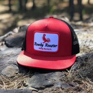 WHISKEY BENT HAT CO. Rowdy Rooster Adjustable Hat (Red/Black)