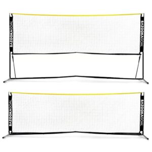 bazookagoal portable soccer tennis net 9.8x3.3ft complete set – adjustable and foldable training tennis net for kids and adults