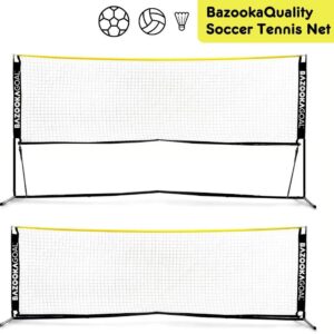 Bazookagoal Portable Soccer Tennis Net 9.8x3.3ft Complete Set – Adjustable and Foldable Training Tennis Net for Kids and Adults